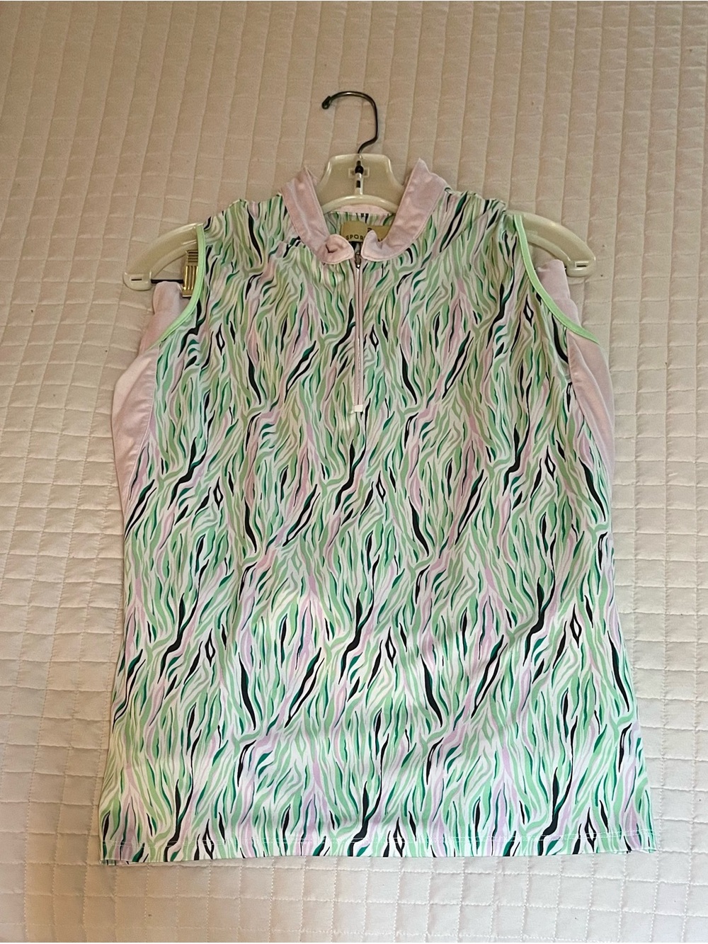Sport Haley size M women's golf 2-piece set light pink & green, v good condition